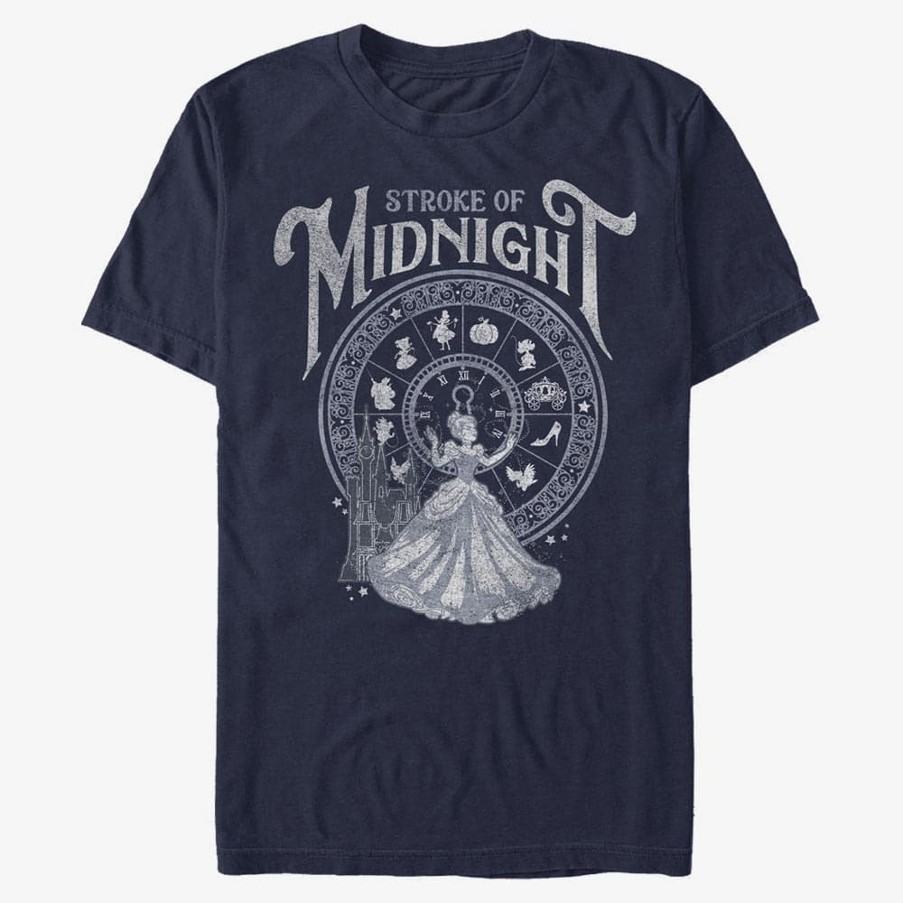 majice kratkih rukava Merch Disney Cinderella - STROKE OF MIDNIGHT Unisex T-Shirt Navy Blue