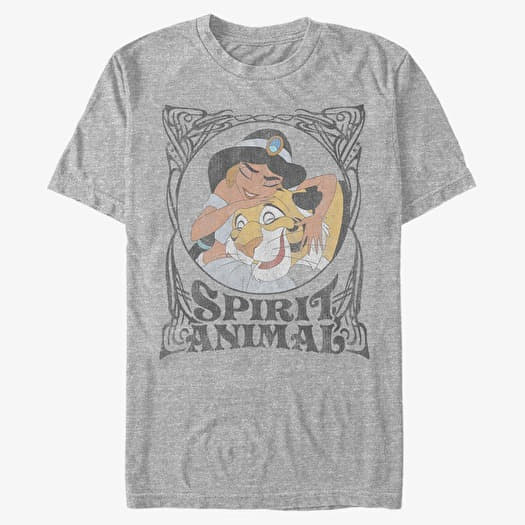 Tricou Merch Disney Aladdin - Spirit Animal v2 Unisex T-Shirt Heather Grey