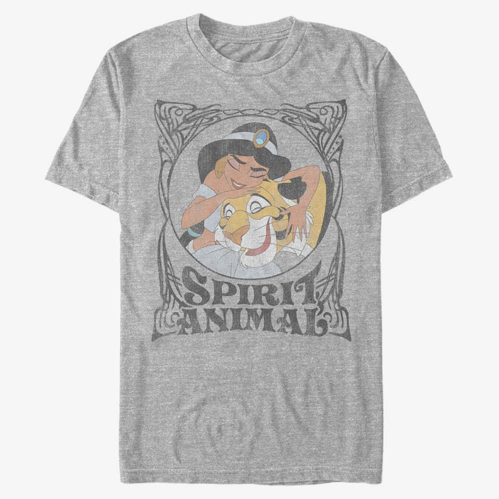 Pólók Merch Disney Aladdin - Spirit Animal v2 Unisex T-Shirt Heather Grey