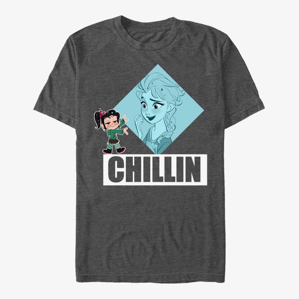 majice kratkih rukava Merch Disney Wreck-It Ralph 2 - Princess PRobs Unisex T-Shirt Dark Heather Grey