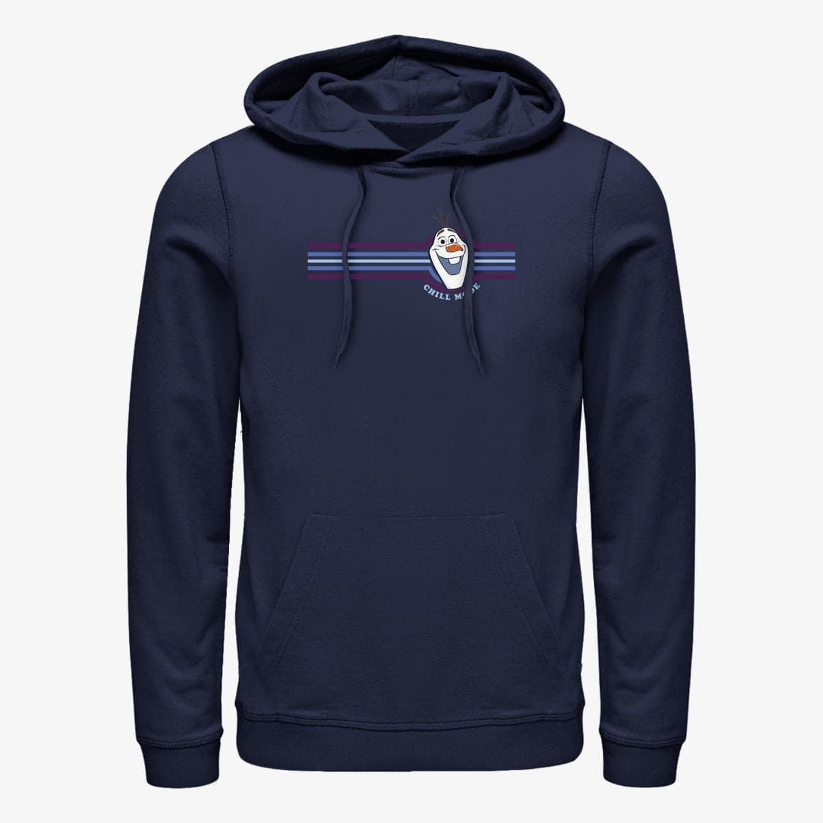 Dukserice Merch Disney Frozen 2 - Chill Stripe Mode Unisex Hoodie Navy Blue