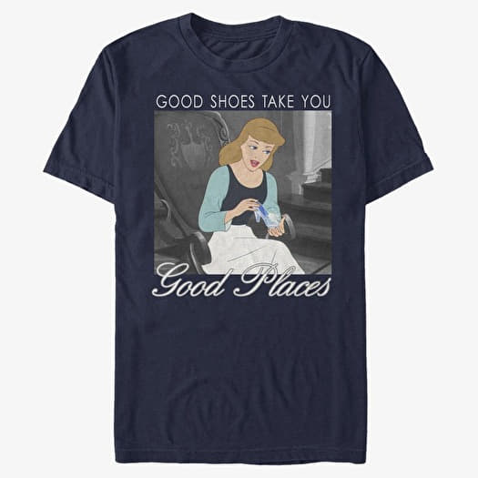 Tričko Merch Disney Cinderella - Cinderella Shoes Unisex T-Shirt Navy Blue
