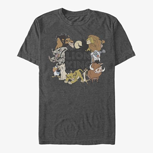 Póló Merch Disney The Lion King - Distressed Lion Group Unisex T-Shirt Dark Heather Grey