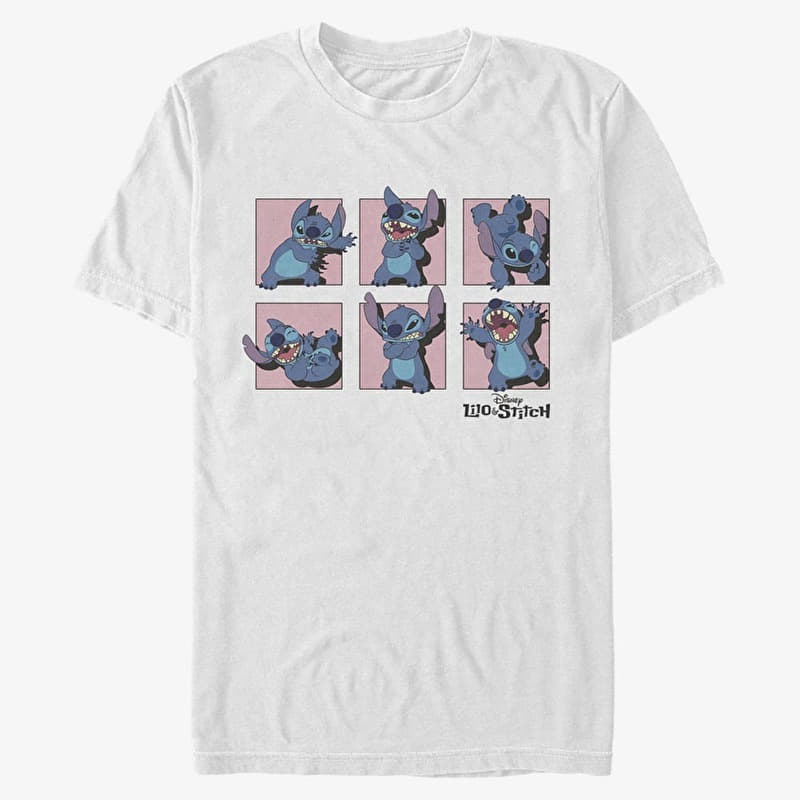 T-paita Merch Disney Lilo & Stitch - Stitch Poses Unisex T-Shirt White