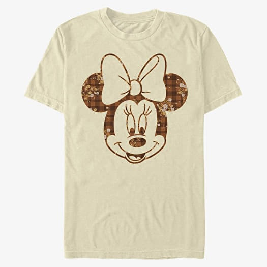 T-shirt Merch Disney Classic Mickey - Fall Floral Plaid Minnie Unisex T-Shirt Natural