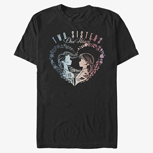 T-shirt Merch Disney Frozen 2 - Two Sisters One Heart Unisex T-Shirt Black