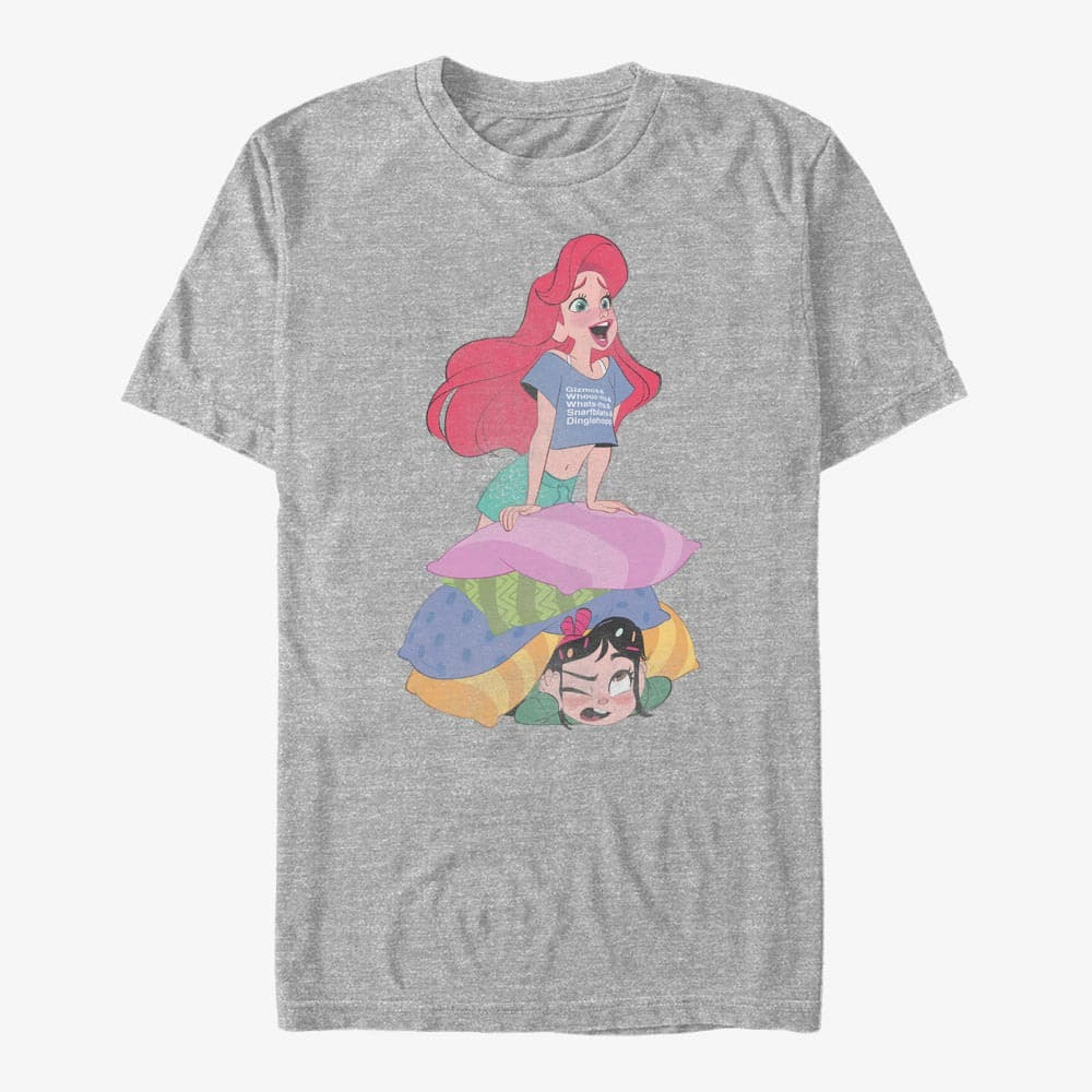 majice kratkih rukava Merch Disney Wreck-It Ralph 2 - Signing Ariel Unisex T-Shirt Heather Grey