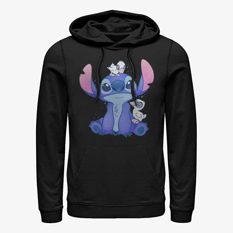 Sweatshirt Merch Disney Classics Lilo & Stitch - Cute Ducks Unisex Hoodie Black