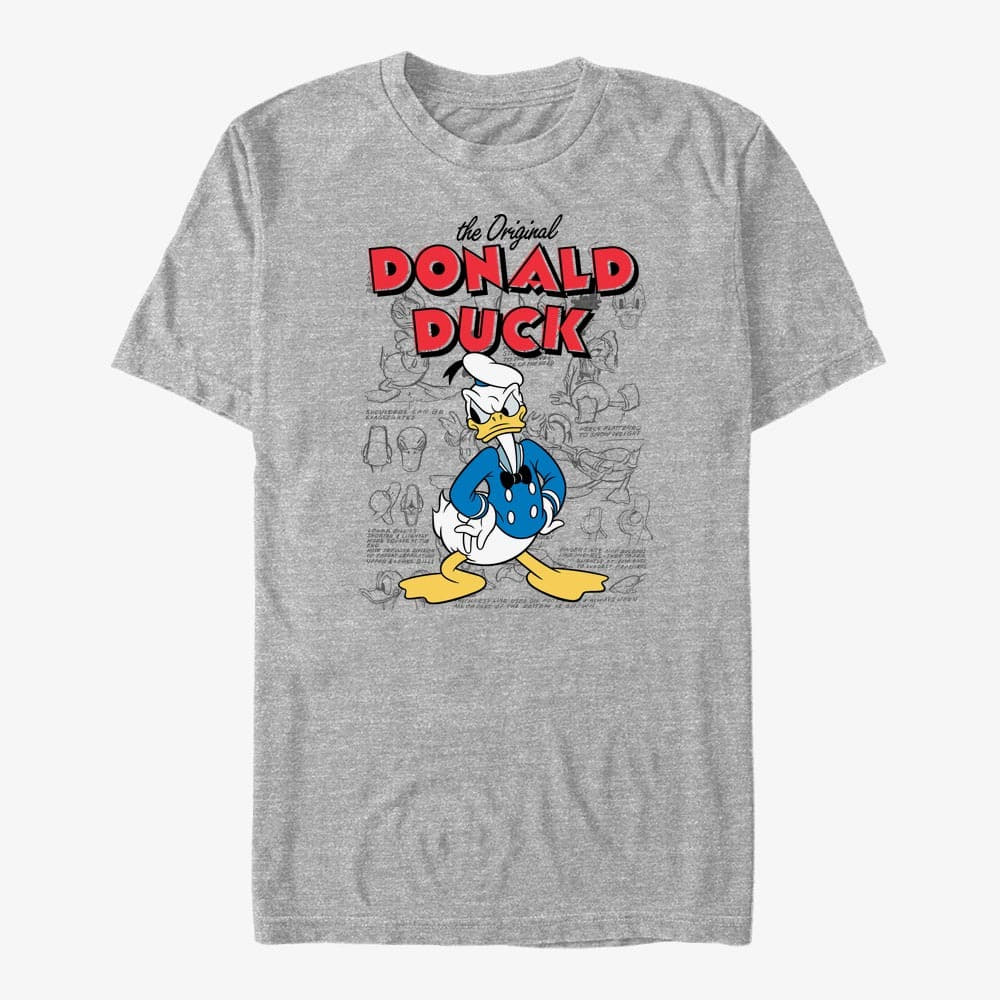T-shirts Merch Disney Mickey And Friends - Original Donald Sketchbook Unisex T-Shirt Heather Grey