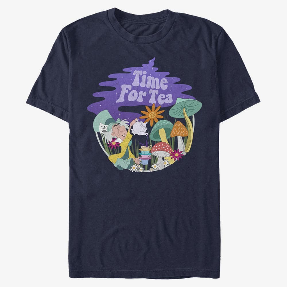 T-shirts Merch Disney Alice in Wonderland - Tea Time Filled Unisex T-Shirt Navy Blue