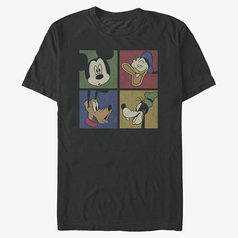 T-shirt Merch Disney Classic Mickey - Block Party Unisex T-Shirt Black