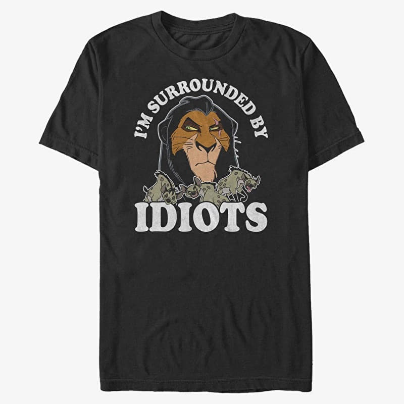 Tričko Merch Disney Lion King - Idiots Unisex T-Shirt Black