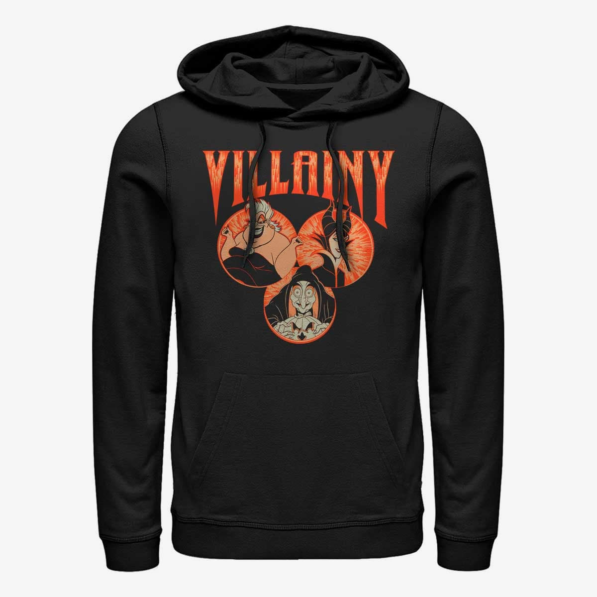 Hanorace Merch Disney Villains - Villainy Circled Unisex Hoodie Black