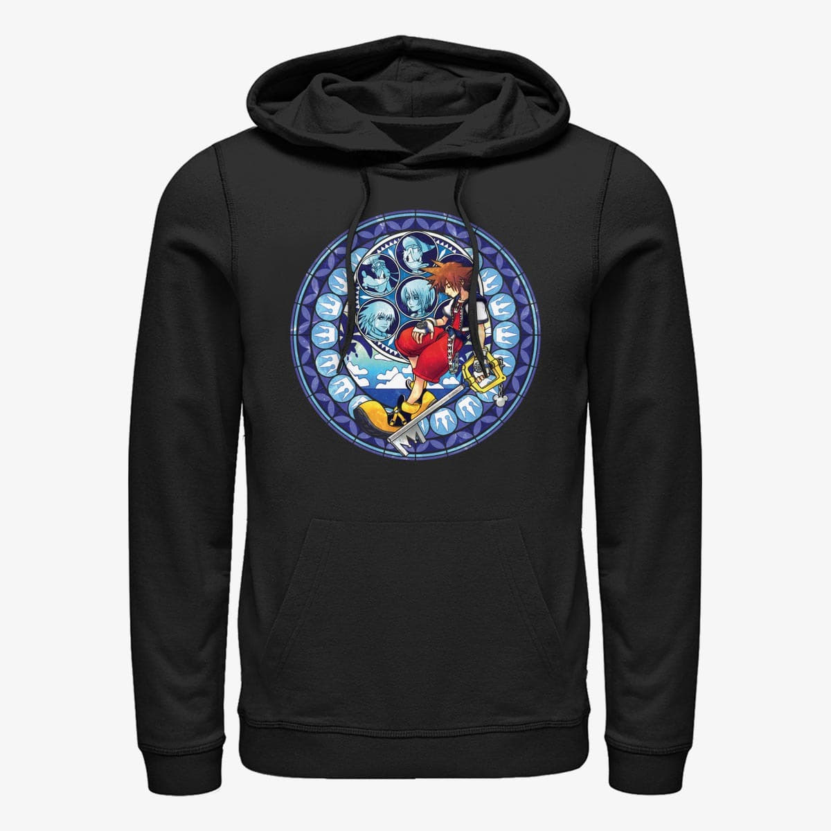 Суичърти Merch Disney Kingdom Hearts - Stained Glass Sora Unisex Hoodie Black