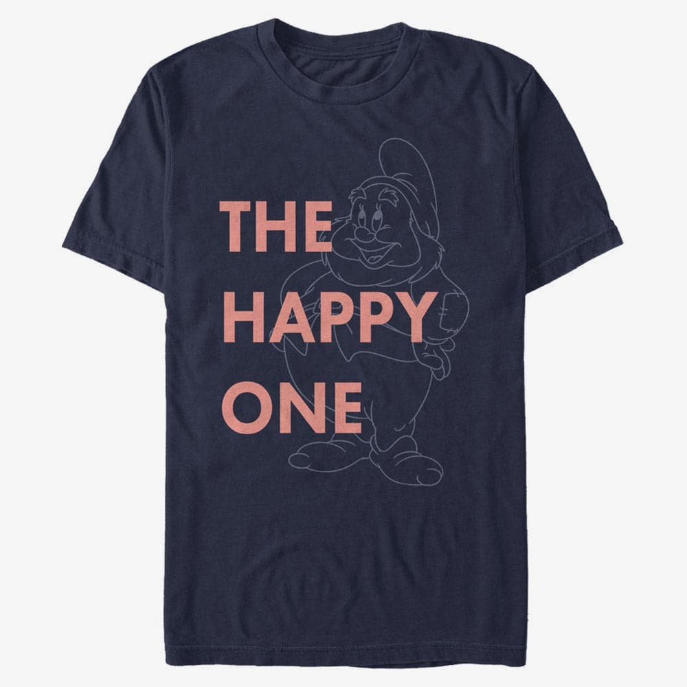 T-särgid Merch Disney Snow White - One Happy Dwarf Unisex T-Shirt Navy Blue