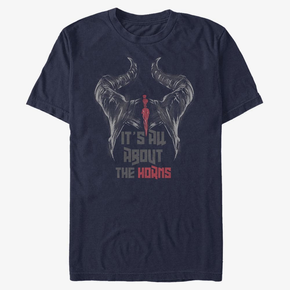 Tričká Merch Disney Maleficent: Mistress Of Evil - All About The Horns Unisex T-Shirt Navy Blue