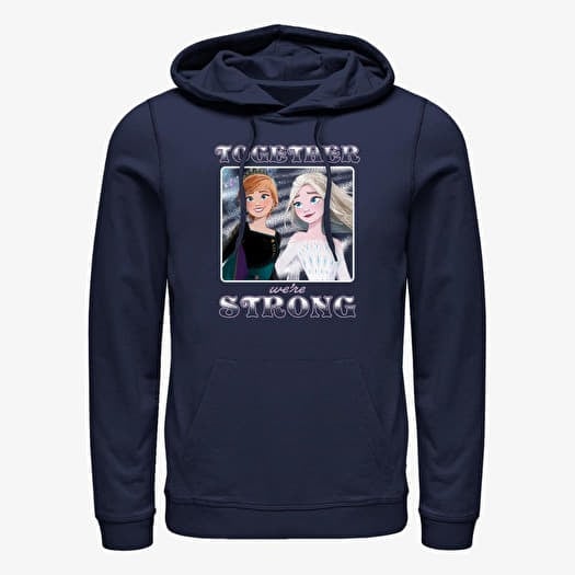 Mikina Merch Disney Frozen 2 - Stronger Together Unisex Hoodie Navy Blue