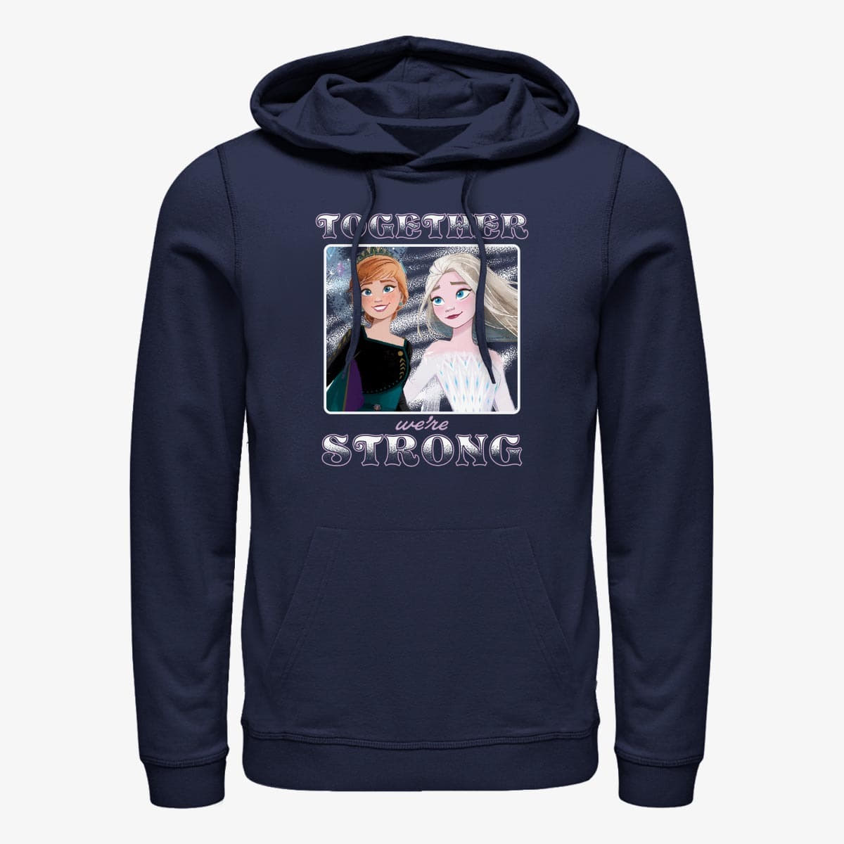 Dukserice Merch Disney Frozen 2 - Stronger Together Unisex Hoodie Navy Blue