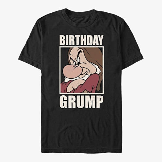 Tricou Merch Disney Snow White and the Seven Dwarfs - Grumpy Bday Unisex T-Shirt Black