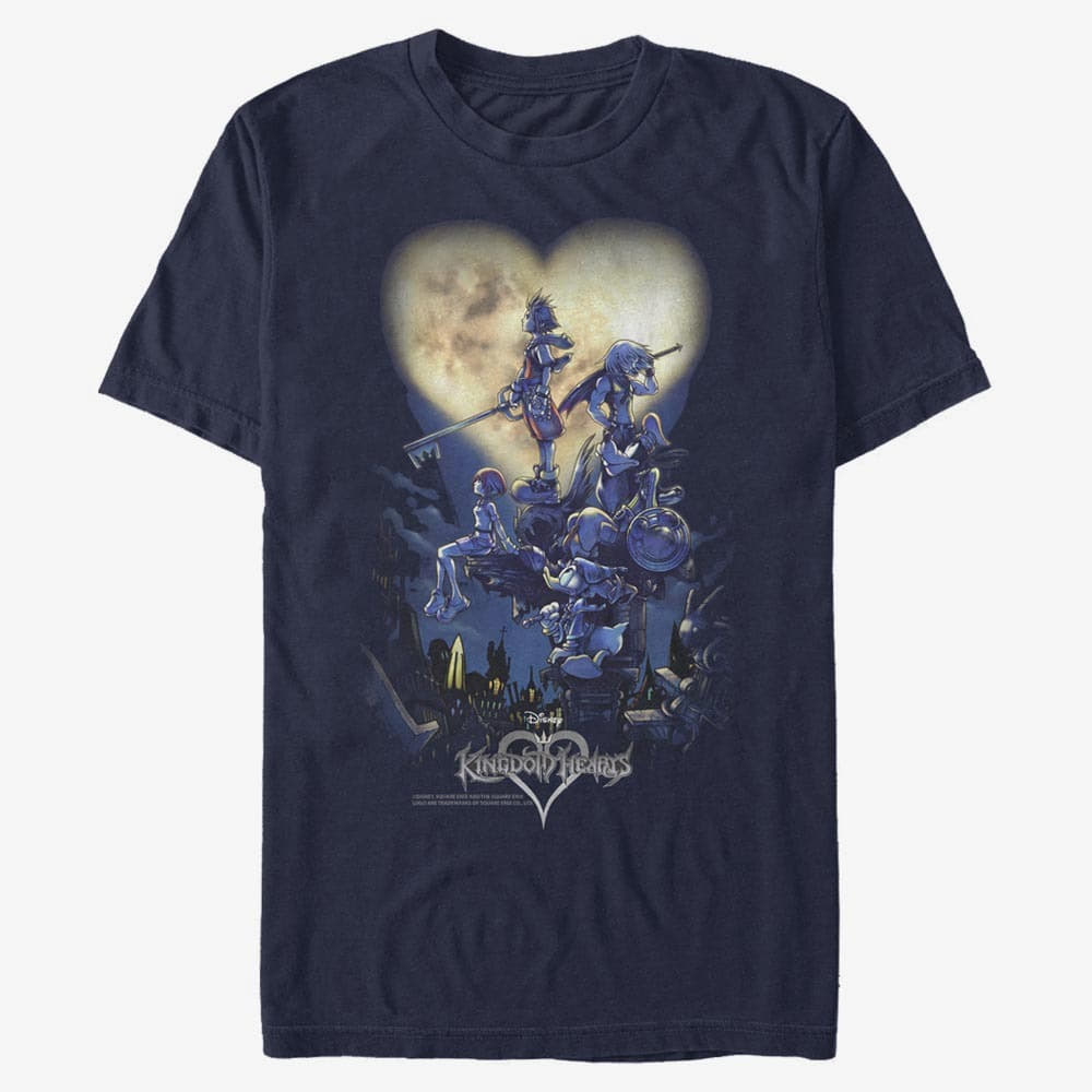 Camisetas Merch Disney Kingdom Hearts - Poster Logo Unisex T-Shirt Navy Blue