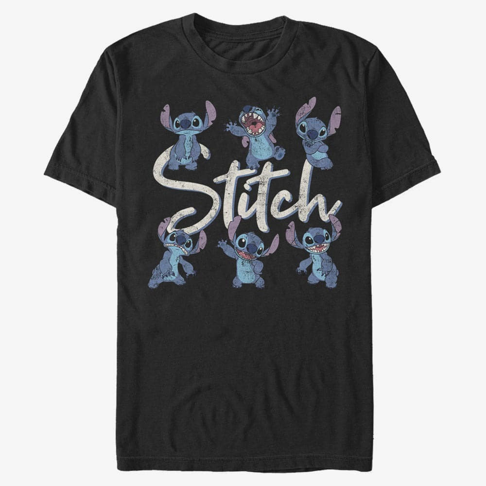 T-särgid Merch Disney Lilo & Stitch - STITCH POSES Unisex T-Shirt Black
