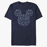 Merch Disney Mickey Classic - Mickey Ear Snowflakes Unisex T-Shirt Navy Blue
