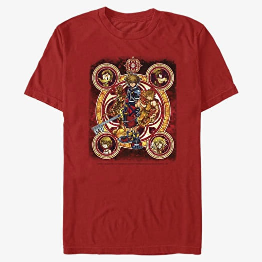 T-skjorte Merch Disney Kingdom Hearts - Group Circle Kingdome Unisex T-Shirt Red