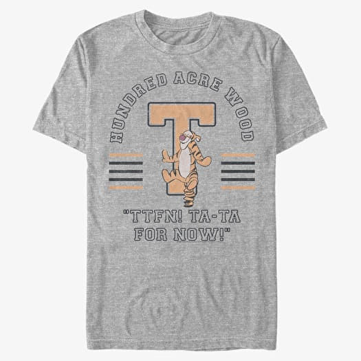 T-shirt Merch Disney Winnie the Pooh - Tigger Collegiate Unisex T-Shirt Heather Grey