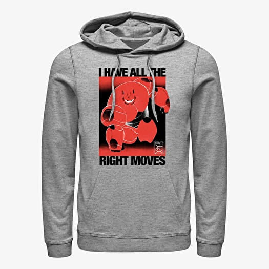 Mikina Merch Disney Big Hero 6 Movie - Right Moves Unisex Hoodie Heather Grey