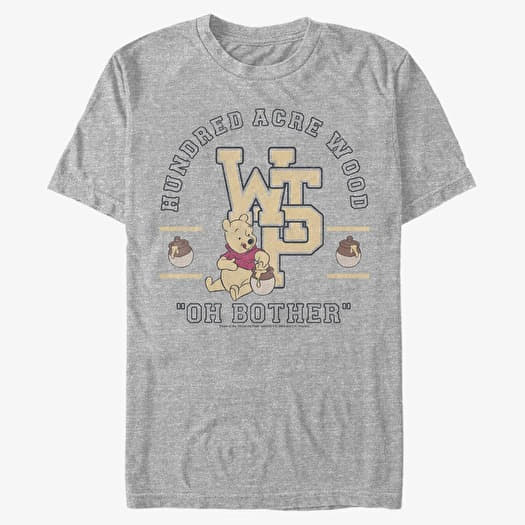 T-shirt Merch Disney Winnie the Pooh - Winnie The Pooh Collegiate Unisex T-Shirt Heather Grey