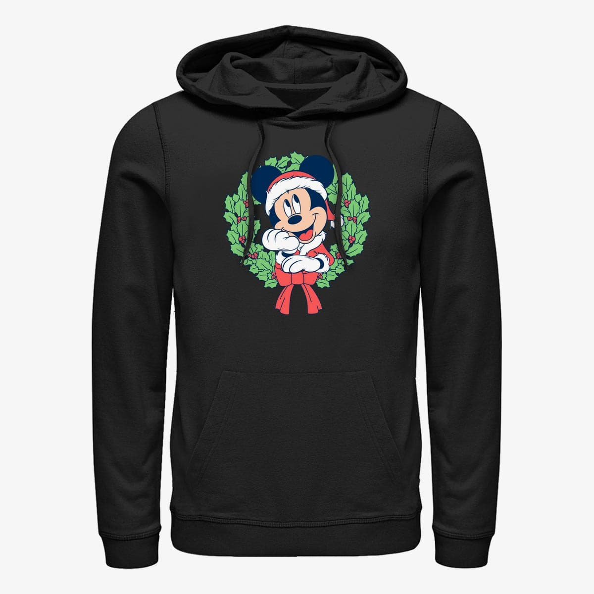 Толстовки та реглани Merch Disney Mickey & Friends - MICKEY CHRISTMAS WREATH Unisex Hoodie Black