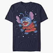 Merch Disney Lilo & Stitch - Stitch Pixel Unisex T-Shirt Navy Blue