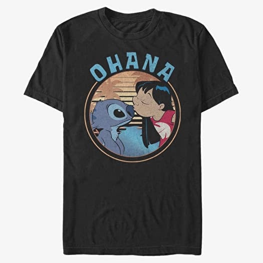 Tričko Merch Disney Lilo & Stitch - Lilo And Stitch Ohana Unisex T-Shirt Black