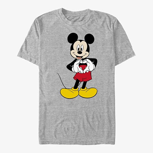 T-shirt Merch Disney Mickey And Friends - Mickey Love Unisex T-Shirt Heather Grey