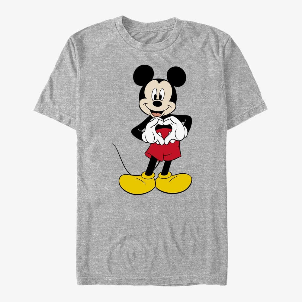 T-paidat Merch Disney Mickey And Friends - Mickey Love Unisex T-Shirt Heather Grey