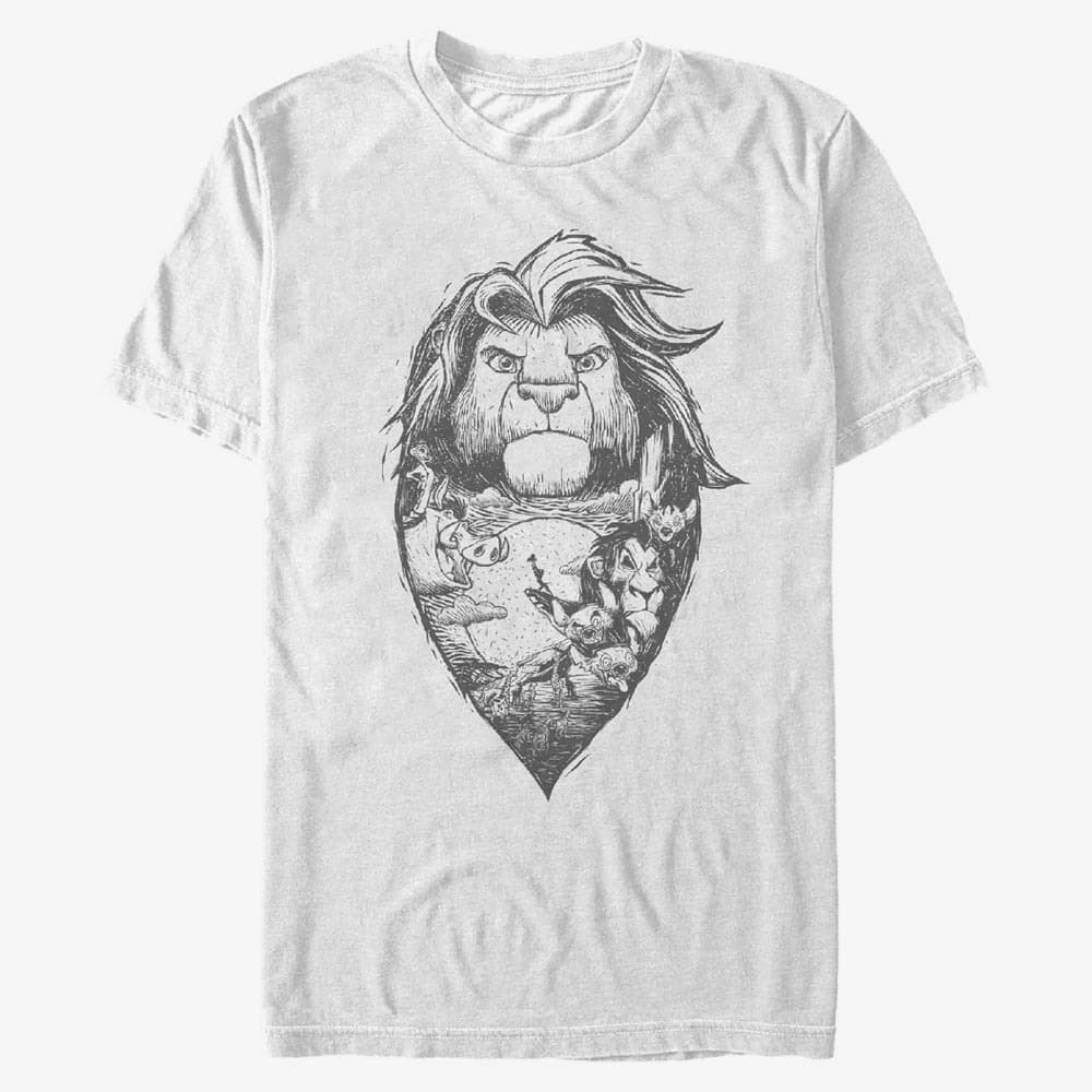 majice kratkih rukava Merch Disney The Lion King - The Lino King Unisex T-Shirt White