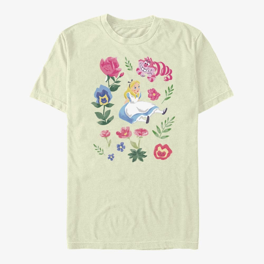 T-shirts Merch Disney Alice In Wonderland - ALICE FRIENDS FLOWERS Unisex T-Shirt Natural