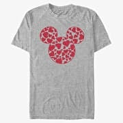 Merch Disney Classic Mickey - Mickey Hearts Fill Unisex T-Shirt Heather Grey