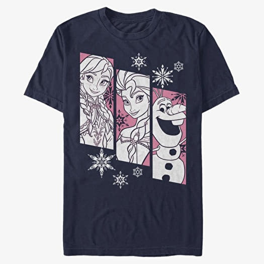 T-shirt Merch Disney Frozen - Snow Trio Unisex T-Shirt Navy Blue
