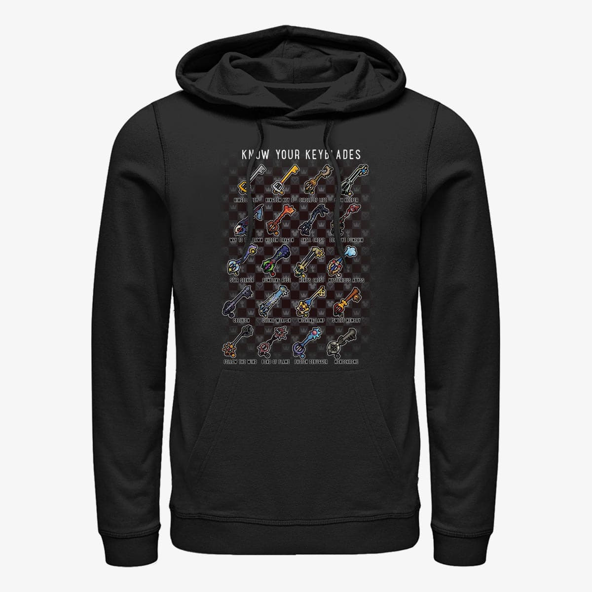 Hoodies and sweatshirts  Merch Disney Kingdom Hearts - Keyblades Chart Unisex Hoodie Black
