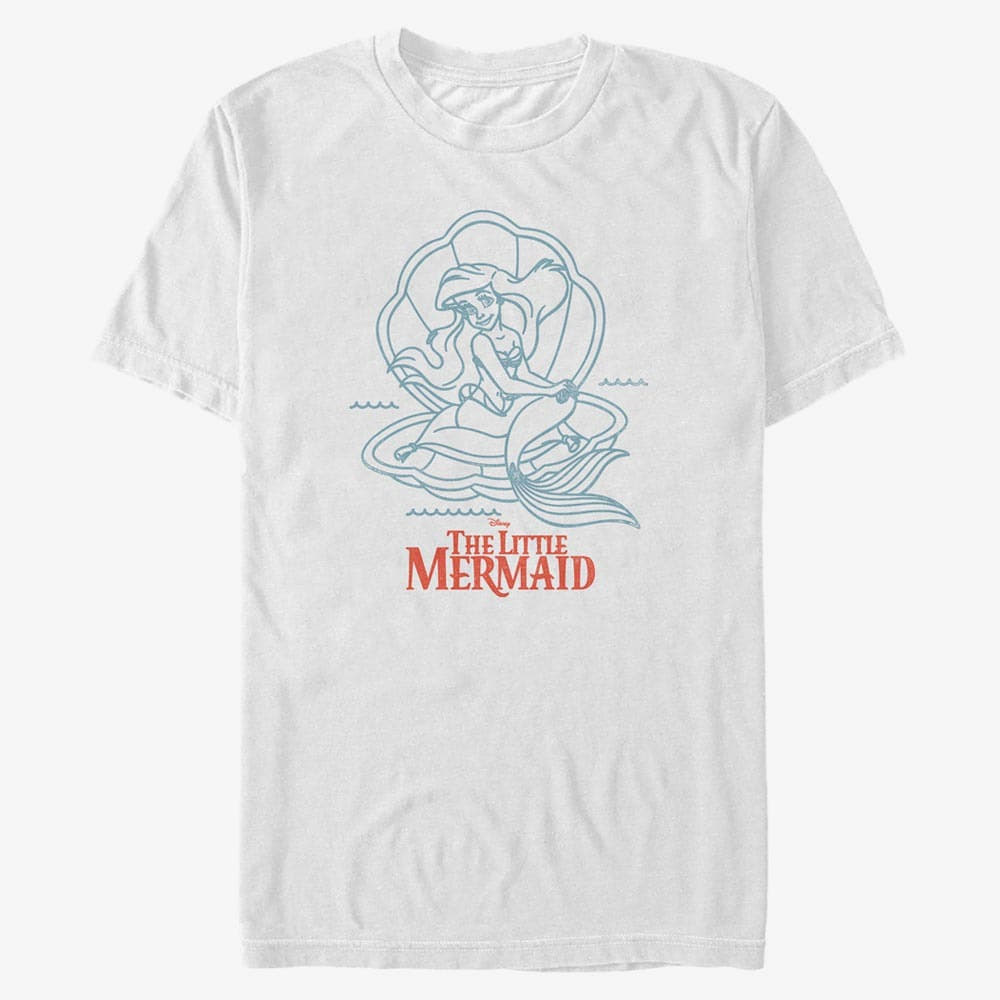 Футболки Merch Disney The Little Mermaid - Ariel Linework Unisex T-Shirt White