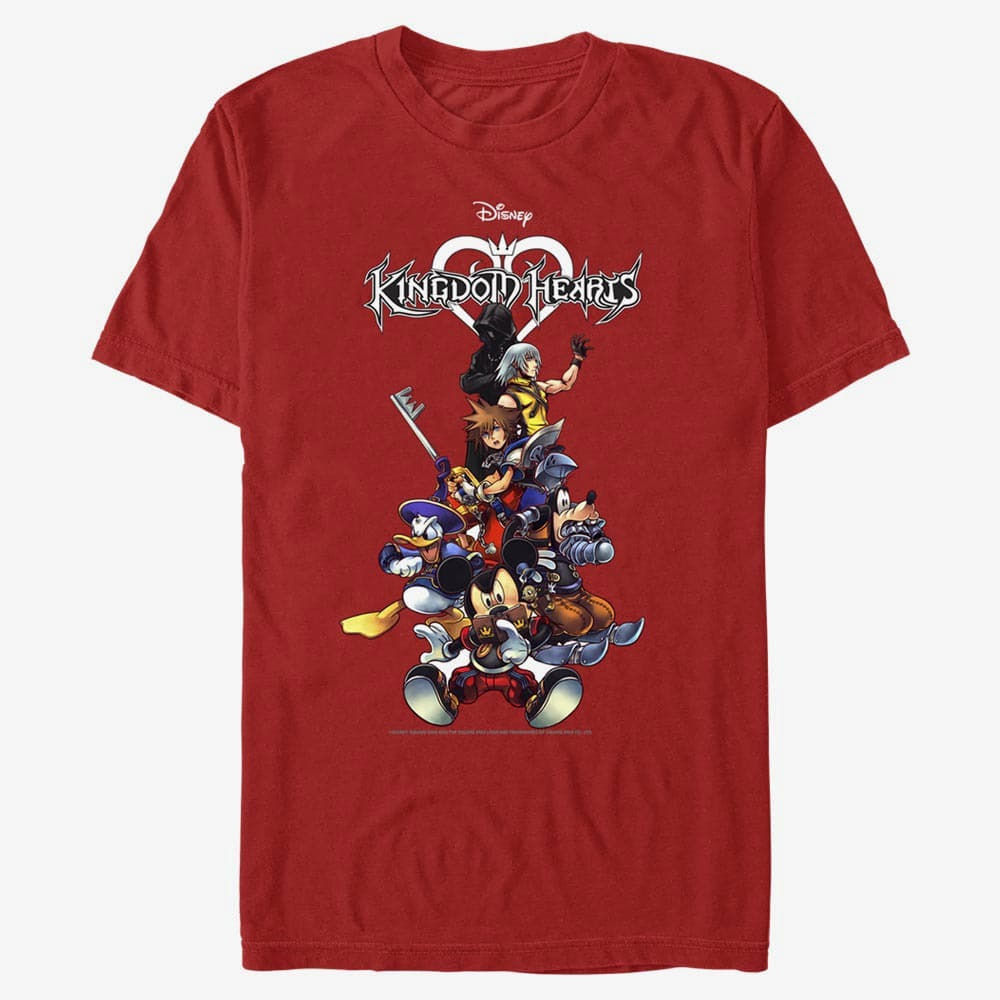 T-shirts Merch Disney Kingdom Hearts - Group With Logo Unisex T-Shirt Red