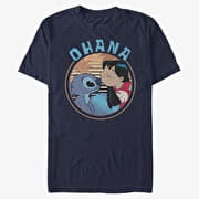 Merch Disney Lilo & Stitch - Lilo And Stitch Ohana Unisex T-Shirt Navy Blue