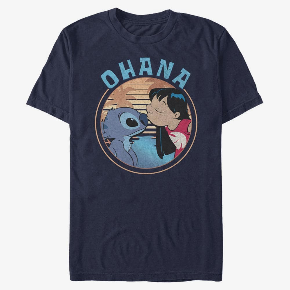 Magliette Merch Disney Lilo & Stitch - Lilo And Stitch Ohana Unisex T-Shirt Navy Blue