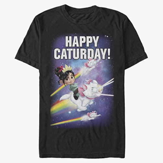 T-shirt Merch Disney Wreck-It Ralph 2 - Happy Caturday Stars Unisex T-Shirt Black