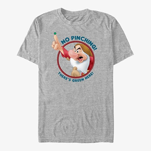 T-shirt Merch Disney Snow White - NO PINCHING GRUMPY Unisex T-Shirt Heather Grey