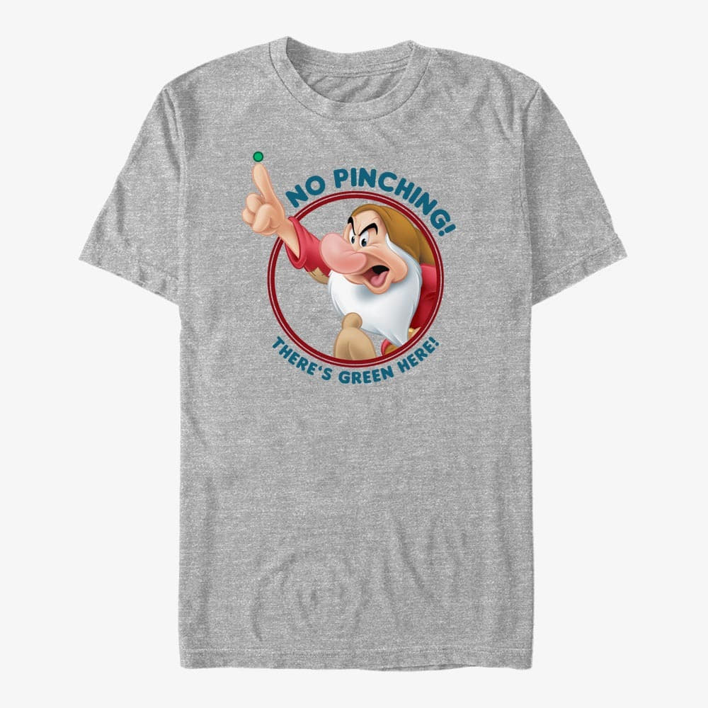 T-shirts Merch Disney Snow White - NO PINCHING GRUMPY Unisex T-Shirt Heather Grey