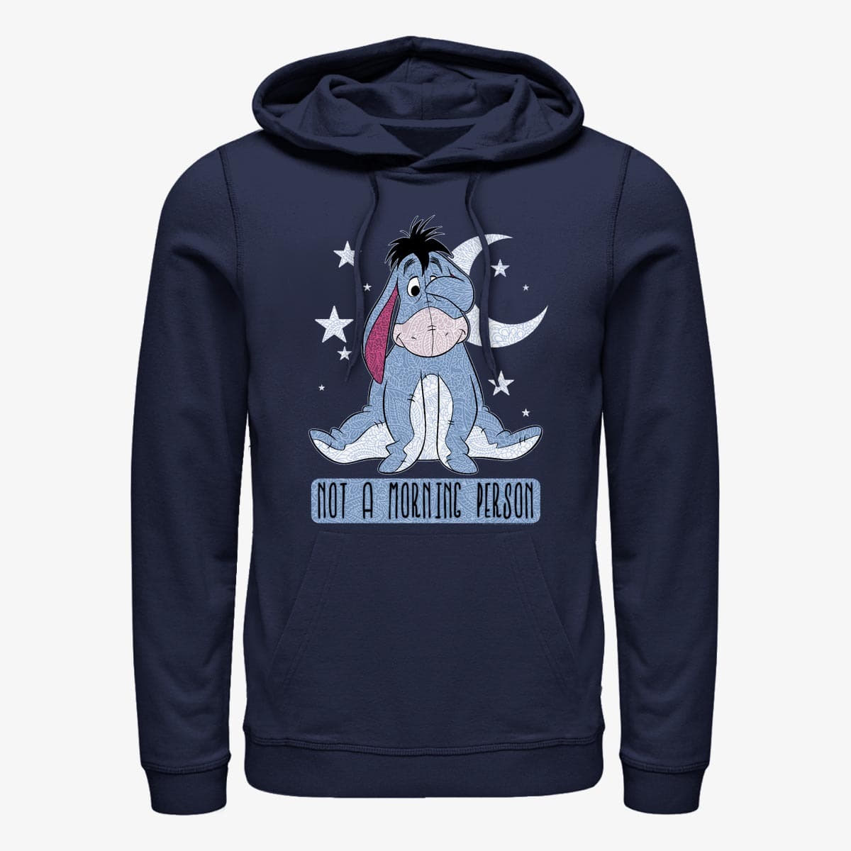 Džemperiai su gobtuvais ir džemperiai Merch Disney Winnie The Pooh - Eeyore Not Morning Unisex Hoodie Navy Blue
