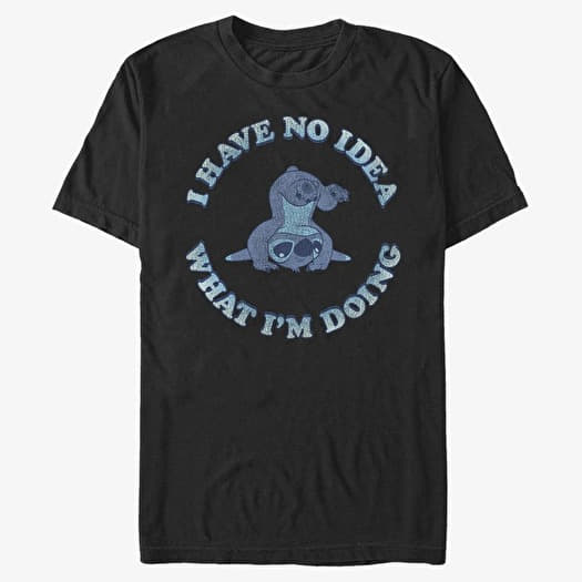 Tricou Merch Disney Lilo & Stitch - No Idea Unisex T-Shirt Black