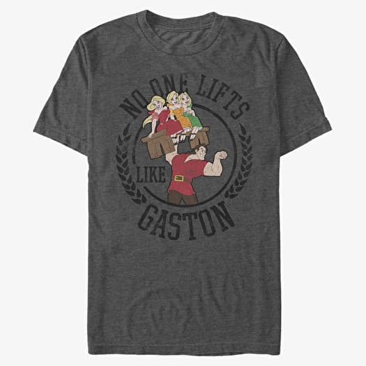 Póló Merch Disney Beauty & The Beast - Gaston Lift Unisex T-Shirt Dark Heather Grey